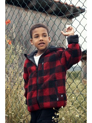 Детско пухкаво карирано яке Brandit Teddyfleecejacket