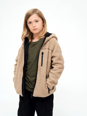 Детско пухкаво яке в цвят камел Brandit Teddyfleecejacket