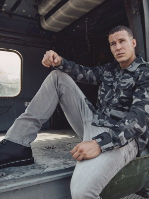 Мъжка риза в сив камуфлаж Brandit Vintage Shirt