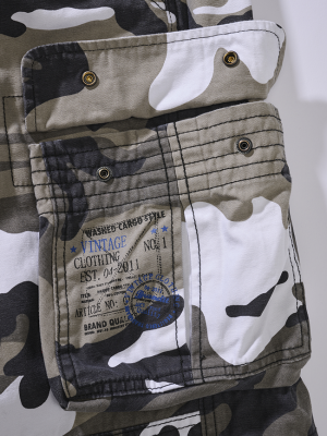 Мъжки карго панталон в светъл камуфлаж Brandit Pure Slim Fit urban