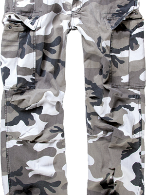 Мъжки карго панталони в бял камуфлаж Brandit M-65 urban