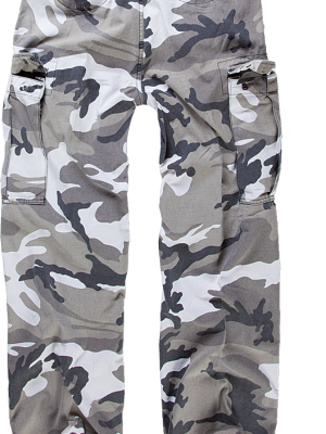 Мъжки карго панталони в бял камуфлаж Brandit M-65 urban