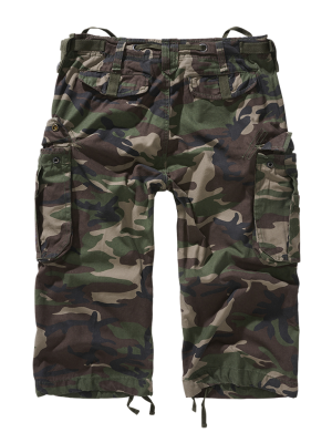 Мъжки 3/4 карго панталони в зелен камуфлаж Brandit woodland
