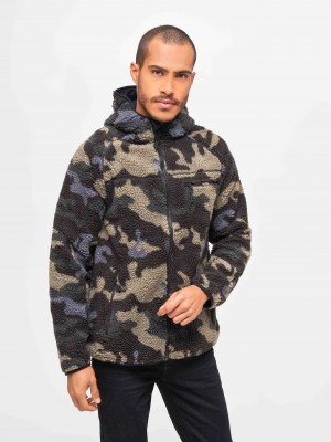 Мъжко пухкаво яке в тъмен камуфлаж Brandit Teddyfleece Worker