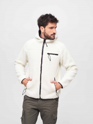 Мъжко пухкаво яке в бял цвят Brandit Teddyfleece Worker