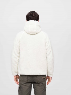 Мъжко пухкаво яке в бял цвят Brandit Teddyfleece Worker