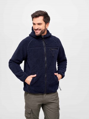 Мъжко пухкаво яке в тъмносин цвят Brandit Teddyfleece Worker
