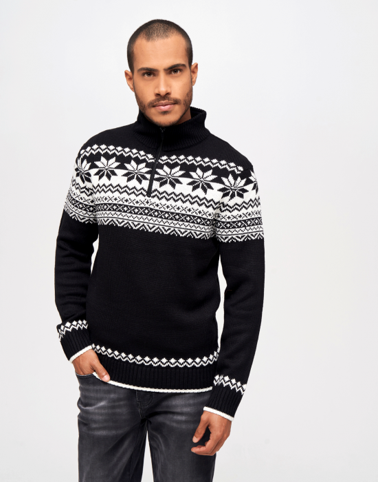 Мъжки плетен пуловер в черно Brandit Norwegian Troyer, Brandit, Блузи и Ризи - Complex.bg
