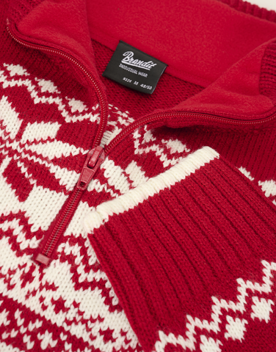Мъжки плетен пуловер в червено Brandit Norwegian Troyer, Brandit, Блузи и Ризи - Complex.bg