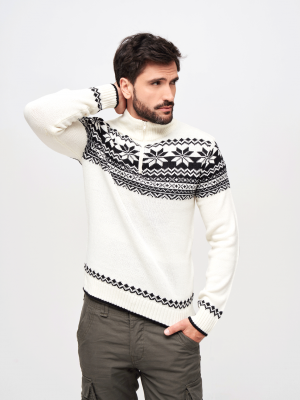 Мъжки плетен пуловер в бяло Brandit Norwegian Troyer Мъжки плетен пуловер в бяло Brandit Norwegian Troyer