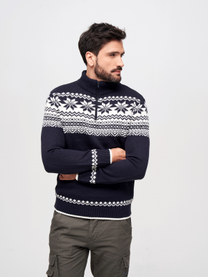 Мъжки плетен пуловер в тъмносиньо Brandit Norwegian Troyer Мъжки плетен пуловер в тъмносиньо Brandit Norwegian Troyer