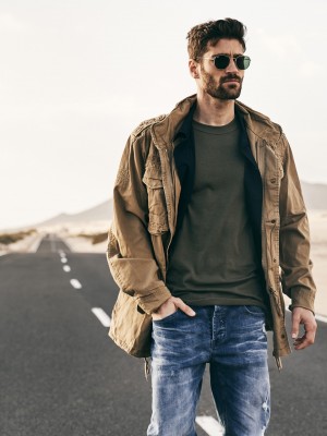 Премиум мъжко яке в камел цвят Brandit M65 Giant