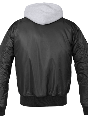 Мъжки бомбър с качулка в черно Brandit MA1