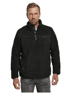 Мъжко яке от плюшен полар в черно Brandit Teddyfleece Troyer