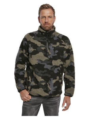 Мъжко яке от плюшен полар в тъмен камуфлаж Brandit Teddyfleece Troyer