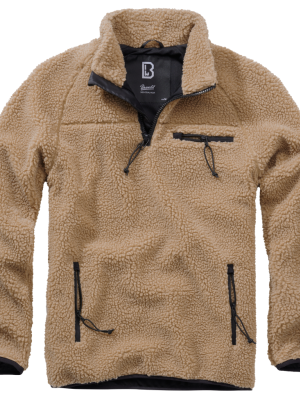Мъжко яке от плюшен полар в цвят камел Brandit Teddyfleece Troyer