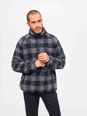 Мъжко яке от плюшен полар карирано Brandit Teddyfleece Troyer