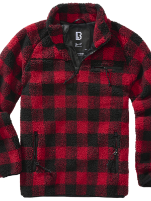 Мъжко яке от плюшен полар карирано Brandit Teddyfleece Troyer