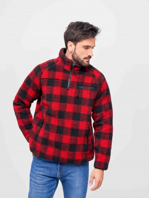 Мъжко яке от плюшен полар карирано Brandit Teddyfleece Troyer