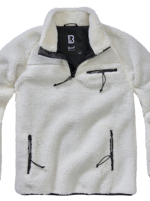 Мъжко яке от плюшен полар в бяло Brandit Teddyfleece Troyer