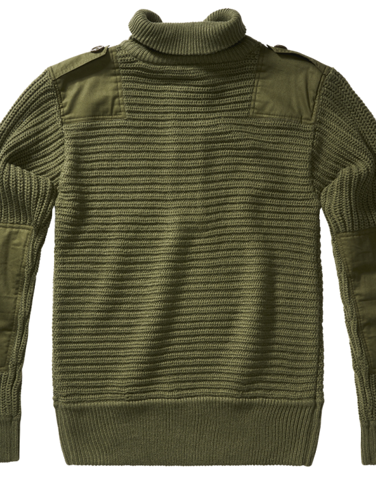 Плетен пуловер с висока яка в цвят маслина Brandit Alpine, Brandit, Блузи и Ризи - Complex.bg