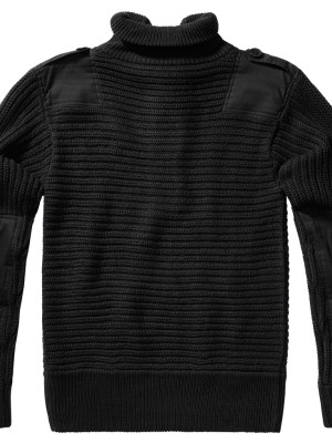 Плетен пуловер с висока яка в черен цвят Brandit Alpin Pullover