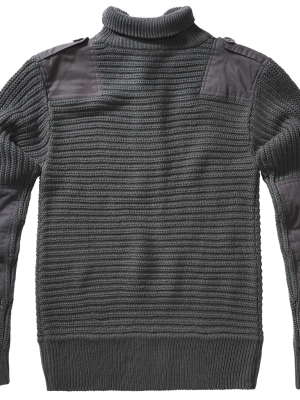 Плетен пуловер с висока яка в сив цвят Brandit Alpin Pullover 