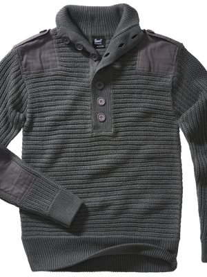 Плетен пуловер с висока яка в сив цвят Brandit Alpin Pullover 