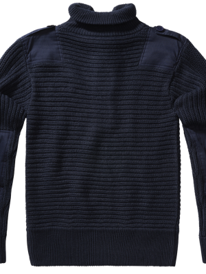 Плетен пуловер с висока яка в тъмносин цвят Brandit Alpine
