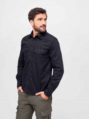 Мъжка класическа риза в черен цвят Brandit