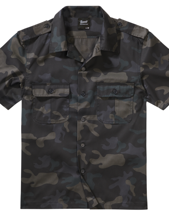 Мъжка риза с къс ръкав в тъмен камуфлаж Brandit US, Brandit, Блузи и Ризи - Complex.bg