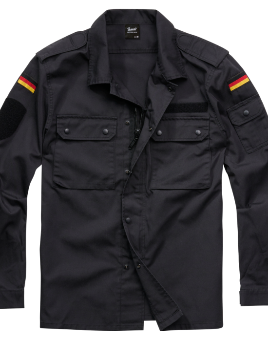 Мъжка риза с пагони в черен цвят Brandit, Brandit, Блузи и Ризи - Complex.bg