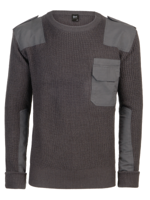 Мъжки плетен пуловер в тъмносив цвят Brandit Military