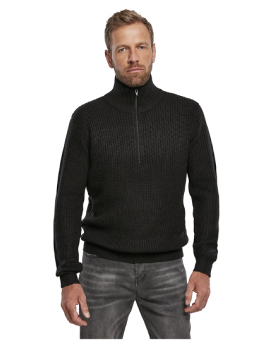 Мъжки черен пуловер с яка Marine Troyer, Brandit, Блузи и Ризи - Complex.bg