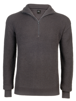 Мъжки тъмносив пуловер с яка Marine Troyer