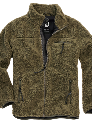 Мъжко яке от плюшен полар в тъмнозелено Brandit
