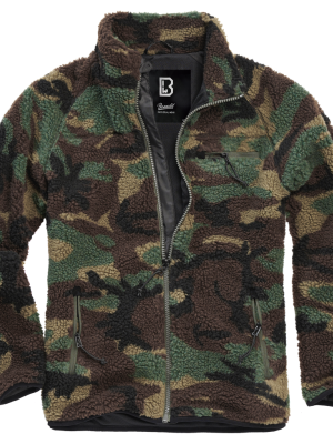 Мъжко яке от плюшен полар в камуфлаж Brandit woodland