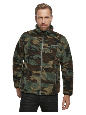 Мъжко яке от плюшен полар в камуфлаж Brandit woodland