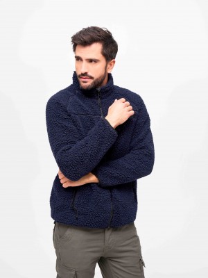 Мъжко яке от плюшен полар в тъмносиньо Brandit