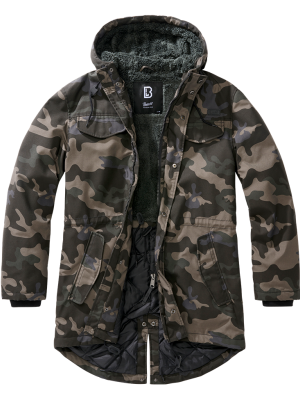 Мъжка парка с топла подплата в тъмен камуфлаж Brandit