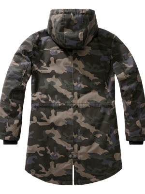 Мъжка парка с топла подплата в тъмен камуфлаж Brandit