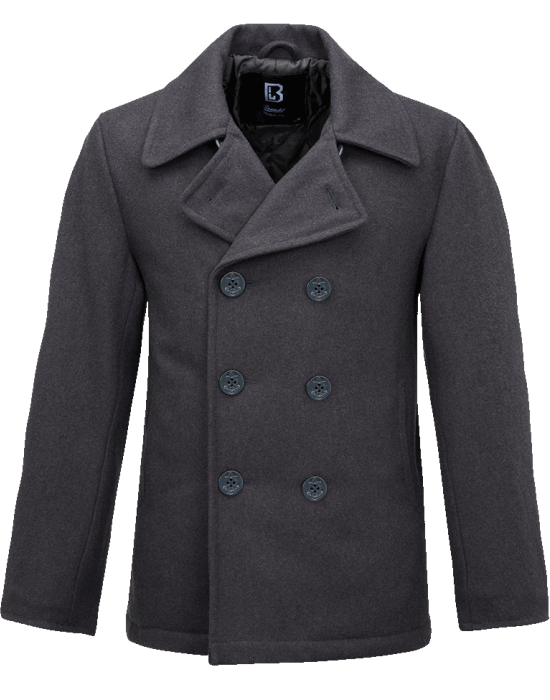 Мъжко стилно палто в тъмносив цвят Brandit Pea, Brandit, Якета - Complex.bg