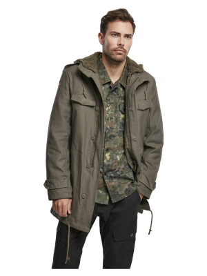 Мъжка парка с качулка в тъмнозелен цвят Brandit Flag 