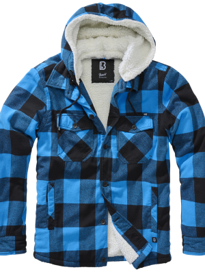 Мъжко яке в десен на синьо каре Brandit Lumber 