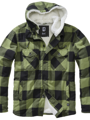Мъжко яке в десен на масленозелено каре Brandit Lumber 
