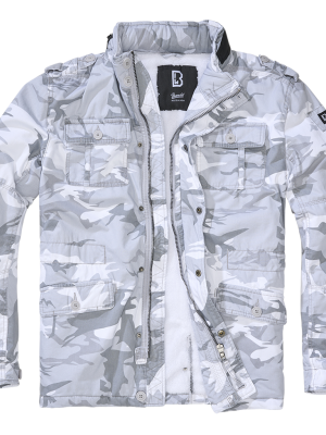 Мъжко зимно яке в бял камуфлаж Brandit Britannia blizzard camo