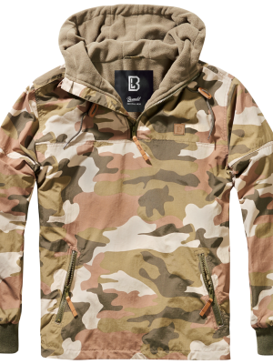 Мъжко яке ветровка в кафяв камуфлаж Brandit Luke light woodland