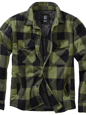 Мъжко яке в черно-тъмнозелено каре Brandit Lumber
