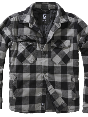 Мъжко яке в черно-тъмносиво каре Brandit Lumber