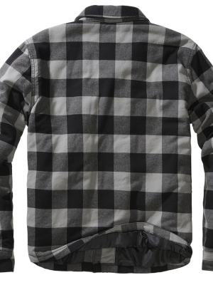 Мъжко яке в черно-тъмносиво каре Brandit Lumber